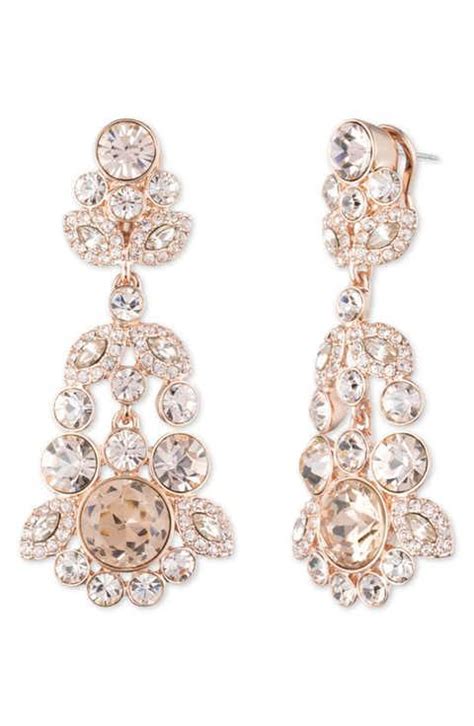 givenchy crystal chandelier earrings rose gold|Givenchy jewelry.